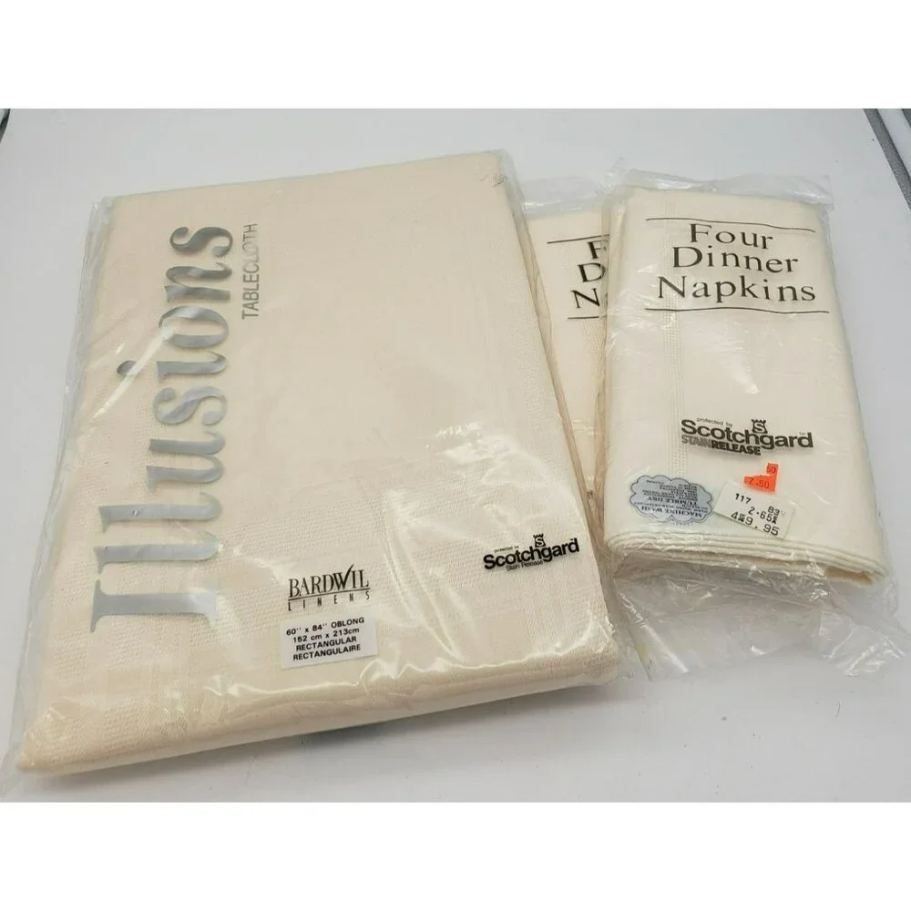 Ivory Tablecloth 8 Napkins 60